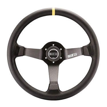 Sparco Competition R345 350mm suede steering wheel with yellow stripe